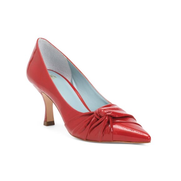 FRANCES VALENTINE Cranberry Made In Brazil Patent Leather The Knot Kitten Heels